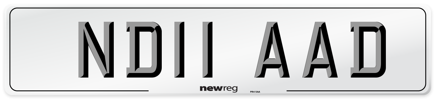 ND11 AAD Number Plate from New Reg